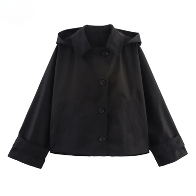 Chic Short Hooded Trench Jacket – Autumn 2025