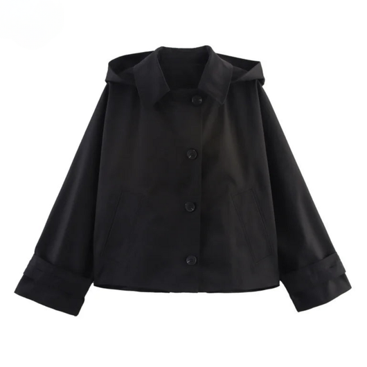 Chic Short Hooded Trench Jacket – Autumn 2025
