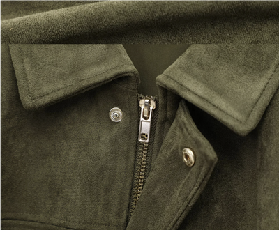 Stylish Women’s Suede-Textured Short Jacket – Chic Bomber Coat for Fall 2025