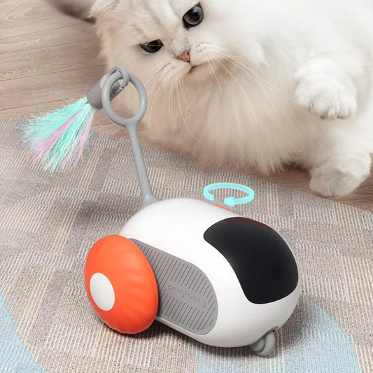 Crazy-Joy Feather Car – Interactive Cat Chase Toy