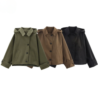 Chic Short Hooded Trench Jacket – Autumn 2025