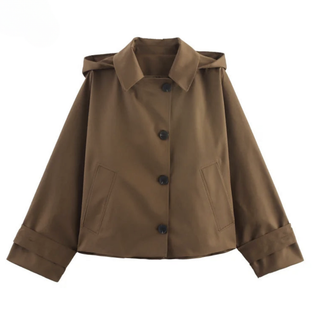 Chic Short Hooded Trench Jacket – Autumn 2025