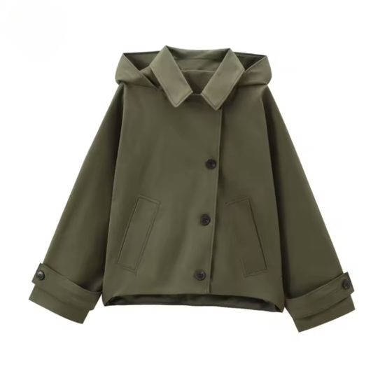 Chic Short Hooded Trench Jacket – Autumn 2025