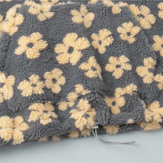 Cozy Boho Floral Sherpa Half-Zip Hoodie – Warm & Chic Pullover for Women