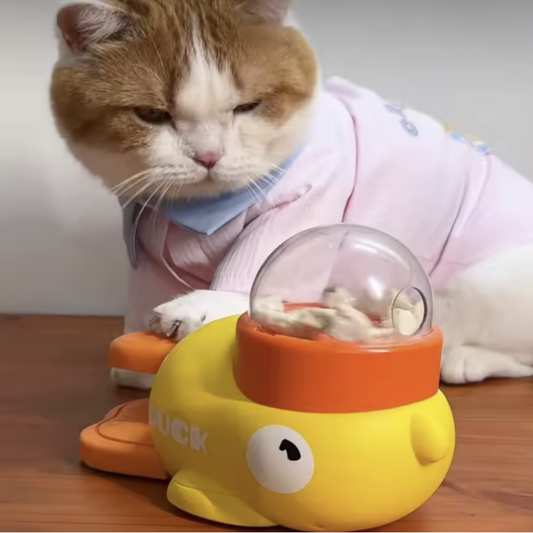 2-in-1 Duck-Shaped Pet Slow Feeder & Treat Puzzle Toy