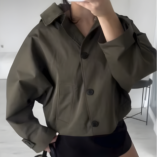 Chic Short Hooded Trench Jacket – Autumn 2025