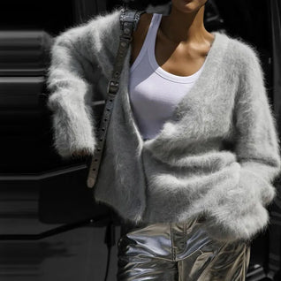 Women’s Tassel Knit Cardigan – V-Neck Single-Breasted Sweater for Autumn & Winter