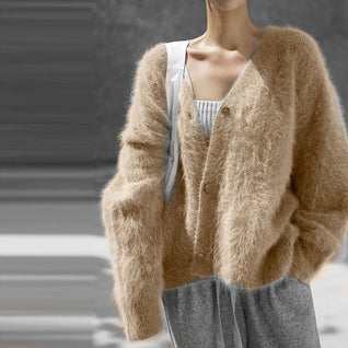 Women’s Tassel Knit Cardigan – V-Neck Single-Breasted Sweater for Autumn & Winter