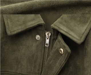 Stylish Women’s Suede-Textured Short Jacket – Chic Bomber Coat for Fall 2025