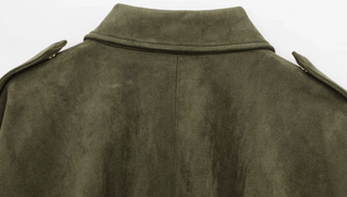 Stylish Women’s Suede-Textured Short Jacket – Chic Bomber Coat for Fall 2025