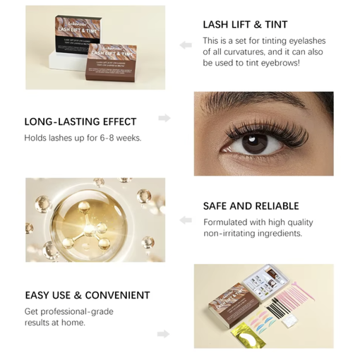 Lash Lift & Tint Kit for Lifted Curled and Defined Lashes